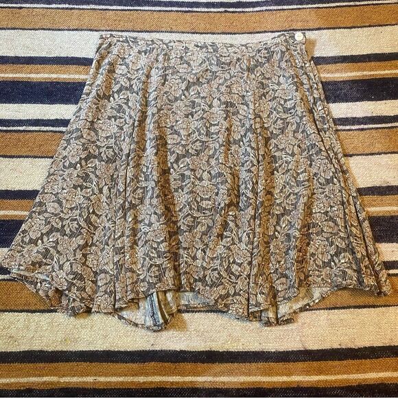 Vintage Ann Taylor Skirt Mini Flowy 90's Floral Size 12 Asymmetrical Cottagecore - Picture 5 of 5
